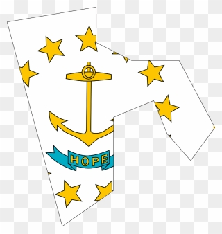 Rhode Island Map Flag Clipart