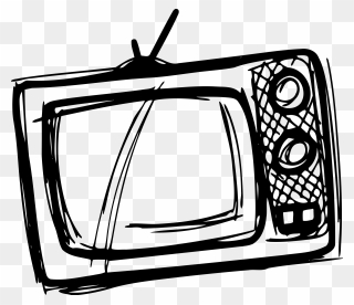 Transparent Watching Tv Clipart Black And White - Tv Drawing Png