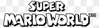 Super Mario World Logo Black And White Clipart