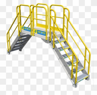 Industrial 6-step Crossover Stairs - Crossover Stairs Clipart