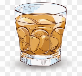 Whiskey Vector Old Fashioned Glass - Whisky Vector Logo Png Clipart