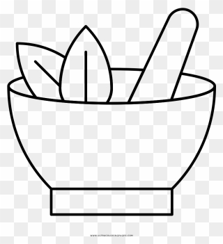 Mortar And Pestle Coloring Page - Coloring Page Mortar Clipart