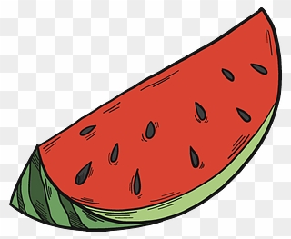 Slice Of Watermelon Clipart - Watermelon - Png Download