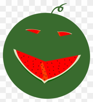 Big Watermelon With Face Clipart