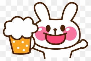 Beer Rabbit Animal Clipart - うさぎ お 酒 イラスト - Png Download