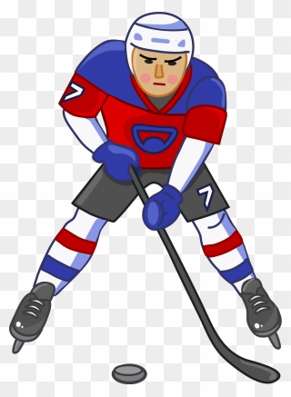 Hockey Player Clipart - Cartoon - Png Download