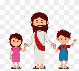 Jesus Vetor Png 6 » Png Image - Jesus Holding Hands With Children Clipart