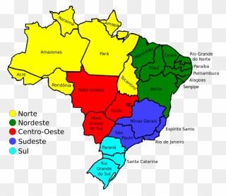 Map Of Brazil, V3 Png Clip Arts - Map Of Brazil Drawing Transparent Png