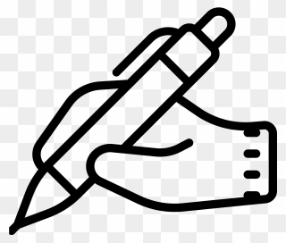 Hand With Pen Icon - Icon Hand With Pen Clipart