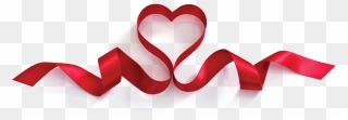 Valentine"s Day Ribbon Heart Clip Art - Transparent Background Valentines Day Clip Art - Png Download