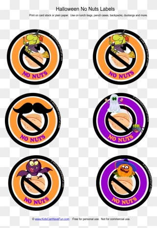 Halloween No Nuts Allergy Labels Clipart