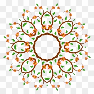 Image Of Circle-shaped Floral Tree - Rangoli For Diwali Durga Clipart