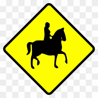 Transparent Horse Riding Clipart - Horse Crossing Sign - Png Download