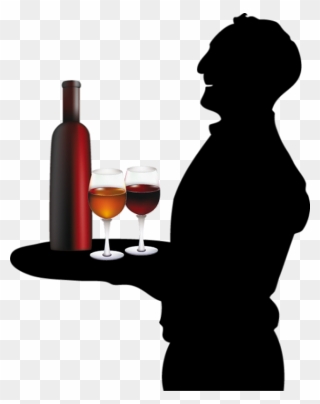 #silhouette #wine #freetoedit - Waiter Vector Clipart