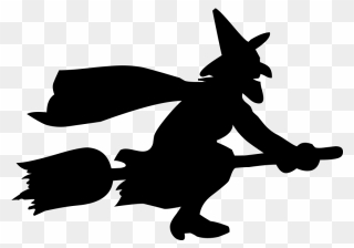 Witchcraft Befana Royalty-free Clip Art - Witch Riding A Broomstick Silhouette - Png Download