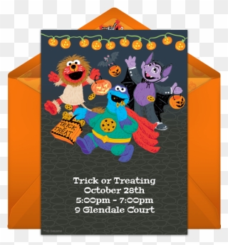 Sesame Street Halloween Invitations Clipart