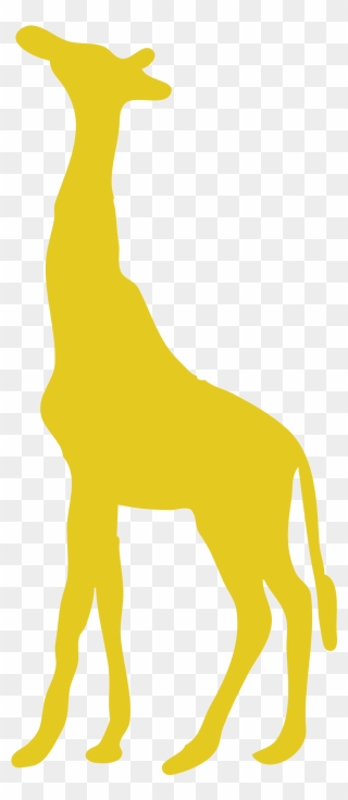West African Giraffe Giraffe Family Silhouette Clip - Black And White Giraffe Clipart - Png Download