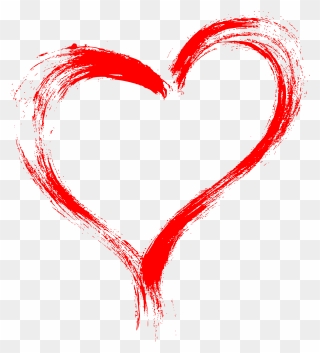 10 Red Grunge Brush Stroke Heart - Heart Paint Brush Png Clipart