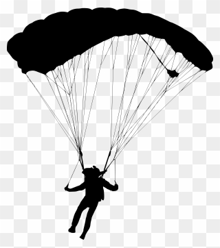 8 Parachute Skydiver Silhouette - Parachute Silhouette Png Clipart