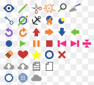 Eyecons And Symbols - Symbols Colored Clipart