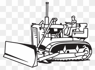 Bulldozer - Snow Plow Clipart Black White - Png Download