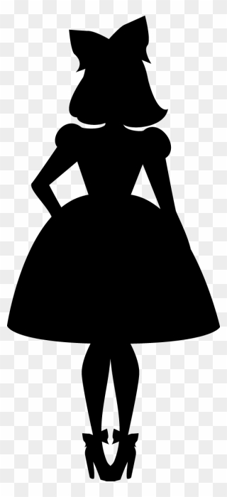 Silhouette Woman Dress Drawing Clip Art - Lady Dress Silhouette - Png Download