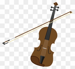 Violin Musical Instrument Clipart - Violin And Bow Clipart - Png Download