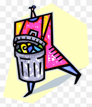 Vector Illustration Of Garbage Man Carries Rubbish Clipart