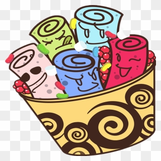 Ice Cream Rolls Vector Clipart