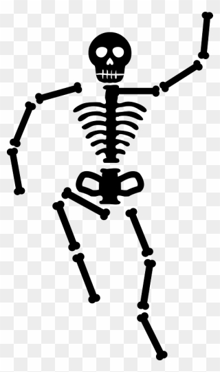 Human Skeleton Silhouette Clipart - 骸骨 イラスト フリー - Png Download