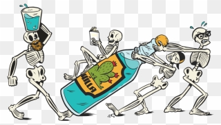 Transparent Running Skeleton Clipart - Cartoon - Png Download
