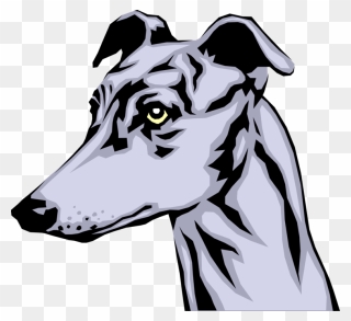 Transparent Dog Head Png - Greyhound Clipart Png