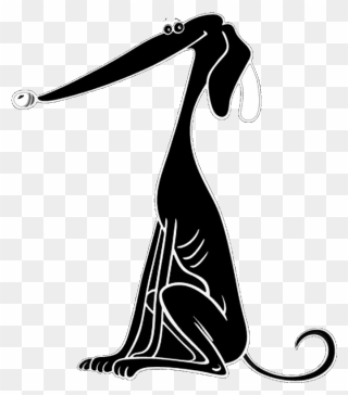 Black Cartoon Greyhound Decal Love Of Greyhounds - Illustration Clipart