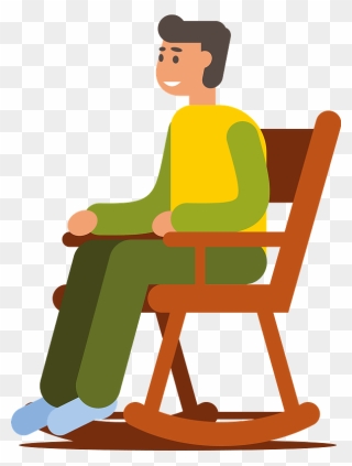 Man In Rocking Chair Clipart - Rocking Chair Vector Gif - Png Download