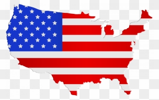 United States Clipart Large - Usa Map Flag Png Transparent Png