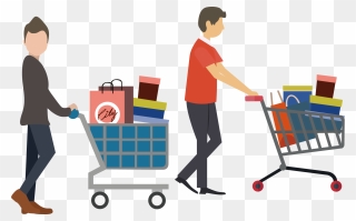 Shopping Flat Design Icon - Shopping Customer Icon Png Clipart