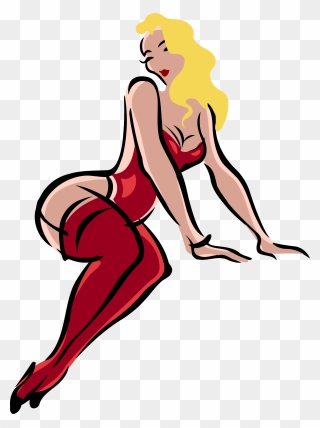 Lingerie Model, Light Skin, Blonde Hair, Red Clothes - Lady In Lingerie Clipart Png Transparent Png