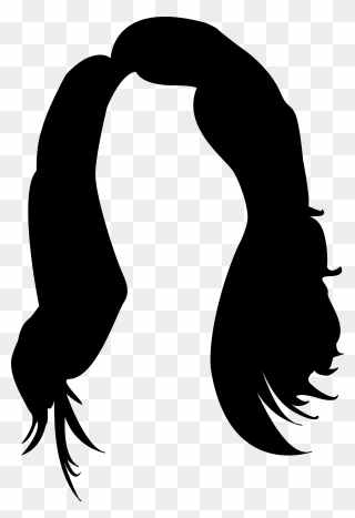 Long Hair Black Hair - Outline Image Of Hair Clipart
