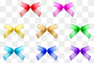 Transparent Ribbons And Bows Clipart - イラスト 素材 リボン - Png Download