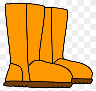 Boots, Snow, Rain, Orange Clipart
