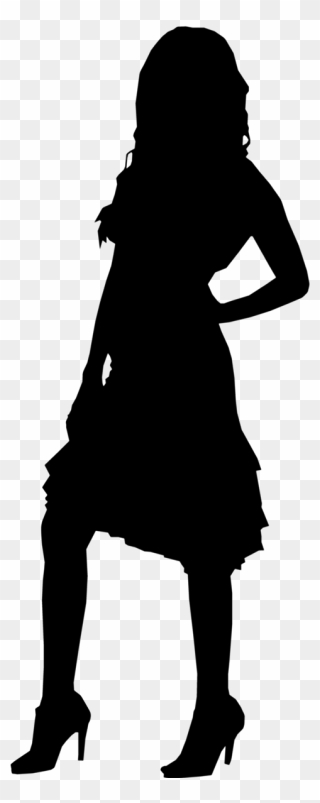 Black Silhouette Etsy Clip Art - Female Silhouette Of A Person - Png Download