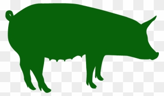 Green Pig Silhouette Clipart