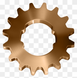 Gears Clipart Grey - Gold Gear With Transparent Background - Png Download