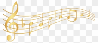 Music Staff - Golden Music Notes Png Clipart