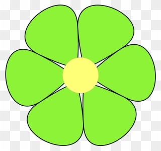 Clip Art Green Flower - Png Download