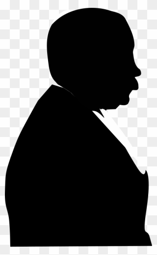 Silhouette Clip Art - Old Man Silhouette Face - Png Download