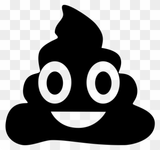 Poop Clipart Black And White - Poop Emoji Clipart Black And White - Png Download
