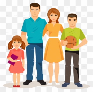 Transparent Animated Family Clipart - Family Clipart Transparent Background - Png Download