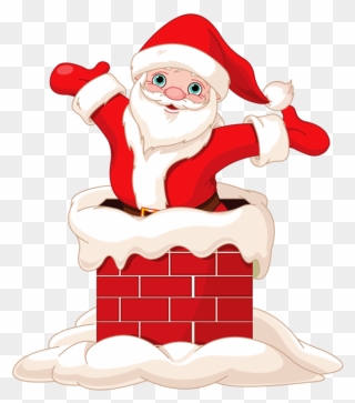 Santa Claus Cartoon Chimney Clipart