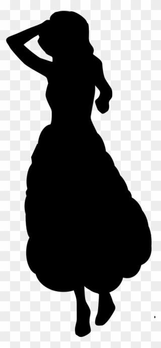 Portable Network Graphics Vector Graphics Silhouette - Girl In Dress Silhouette Png Clipart